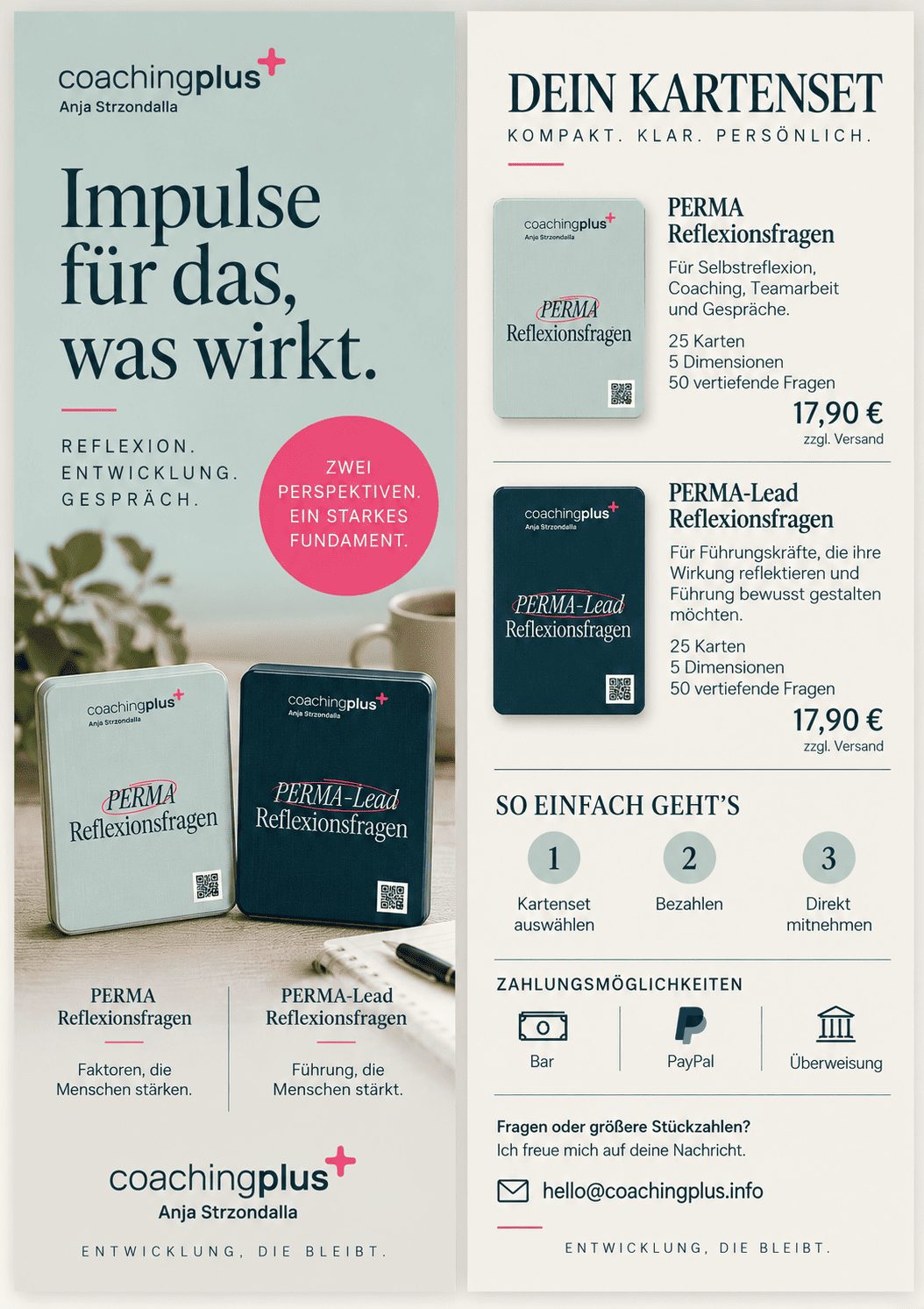 KI-generierter Flyer für die Kartensets als Negativbeispiel