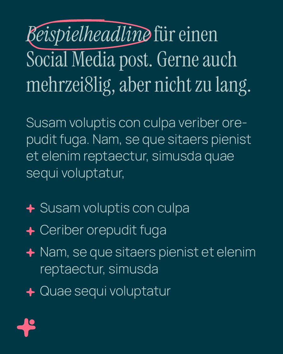 Vorlage Headline mit Aufzählung